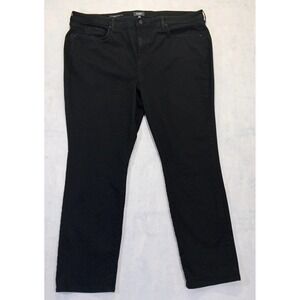 NYDJ Jeans Sz 24 W Sheri Slim Ankle Straight Leg Black Cool Embrace Plus Women's